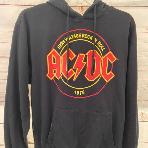 AC/DC High Voltage Rock N Roll Hoodie Sweatshirt NWOT Women s Size Medium - Picture 2 of 10